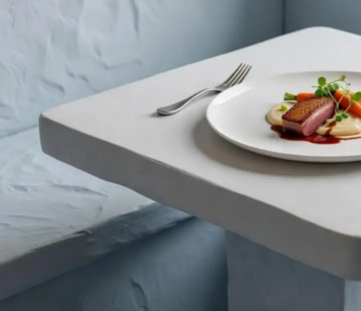 Assiette signature dressée avec raffinement à l’Atelier du Goût