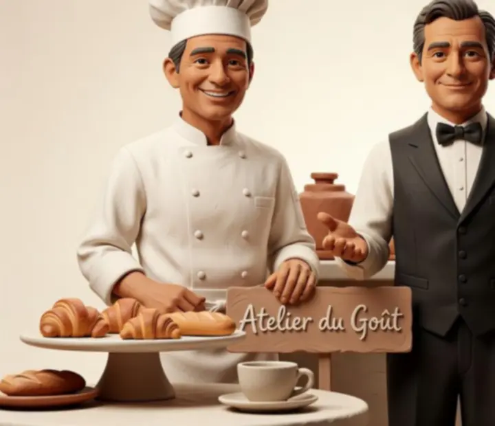 Équipe de l’Atelier du Goût réunie dans la salle du restaurant